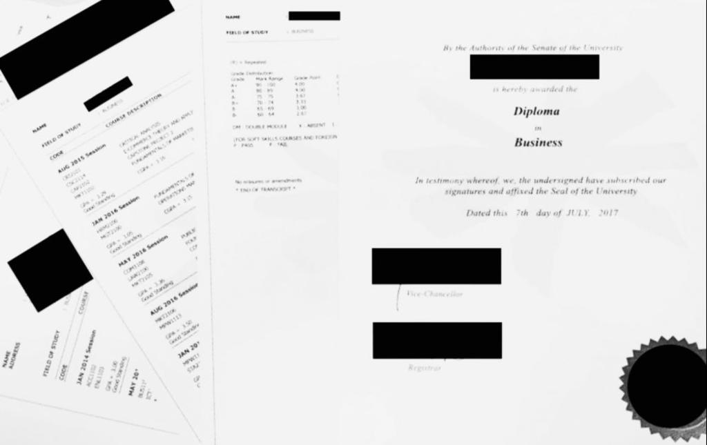 Today Online Fake degrees for sale online for up to RM17,000.